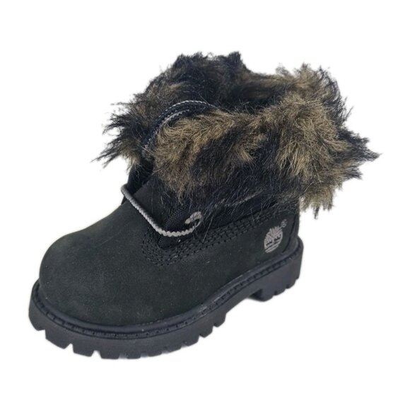 Timberland Roll Top Snorkel Toddler's Boots Black Nubuck - Picture 1 of 9